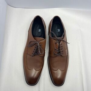 Michael Strahan Brown Dress Shoes Men 11 MS Pacific Wingtip Oxfords Preppy Laces